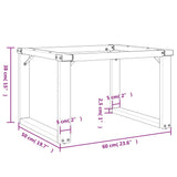 Telaio Gambe a O per Tavolino da Salotto 60x50x38 cm in Acciaio