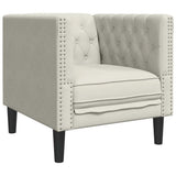 Set Divani Chesterfield 3pz con Cuscini Crema Velluto