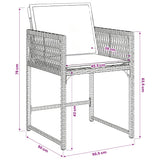 Set da Pranzo da Giardino 11 pz con Cuscini in Polyrattan Nero