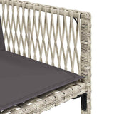 Set da Pranzo da Giardino 13pz con Cuscini Grigio in Polyrattan