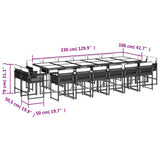 Set Pranzo da Giardino 17 pz con Cuscini Beige Misto Polyrattan