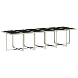 Set Pranzo da Giardino 5pz con Cuscini Grigio Chiaro Polyrattan