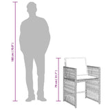 Set Pranzo da Giardino 5pz con Cuscini Grigio Chiaro Polyrattan