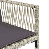 Set Pranzo Giardino 11pz con Cuscini Grigio Chiaro Polyrattan