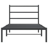 Giroletto con Testiera in Metallo Nero 107x203 cm