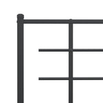 Giroletto con Testiera in Metallo Nero 183x213 cm