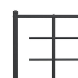 Giroletto con Testiera e Pediera Metallo Nero 75x190 cm