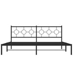 Giroletto con Testiera in Metallo Nero 193x203 cm