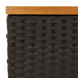 Copertura Base Ombrellone Nera 70x70x25 cm Polyrattan e Acacia