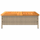 Copertura Base Ombrellone Beige 70x70x25 cm Polyrattan e Acacia