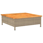 Copertura Base Ombrellone Beige 70x70x25 cm Polyrattan e Acacia