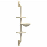 Albero per Gatti con Tiragraffi a Parete Crema 142,5 cm