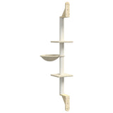 Albero per Gatti con Tiragraffi a Parete Crema 142,5 cm