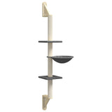 Albero per Gatti con Tiragraffi a Parete Grigio Scuro 142,5 cm