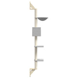 Albero per Gatti con Tiragraffi a Parete Grigio Chiaro 187 cm