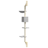 Albero per Gatti con Tiragraffi a Parete Grigio Chiaro 187 cm