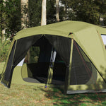 Tenda Campeggio 10 Persone Verde Rilascio Rapido Impermeabile