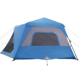 Tenda Campeggio 10 Persone Blu Rilascio Rapido Impermeabile