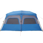 Tenda Campeggio 10 Persone Blu Rilascio Rapido Impermeabile