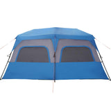 Tenda Campeggio 10 Persone Blu Rilascio Rapido Impermeabile