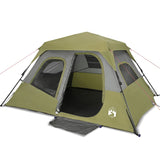 Tenda Campeggio 6 Persone Verde Rilascio Rapido Impermeabile