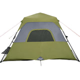 Tenda Campeggio 6 Persone Verde Rilascio Rapido Impermeabile