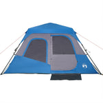 Tenda Campeggio 6 Persone Blu Rilascio Rapido Impermeabile