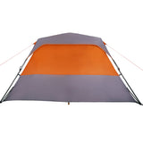 Tenda Campeggio 6 Persone Grigio e Arancione Impermeabile