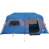 Tenda Campeggio 9 Persone Blu Rilascio Rapido Impermeabile