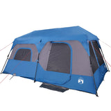 Tenda Campeggio 9 Persone Blu Rilascio Rapido Impermeabile