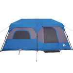 Tenda Campeggio 9 Persone Blu Rilascio Rapido Impermeabile