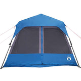 Tenda Campeggio 9 Persone Blu Rilascio Rapido Impermeabile