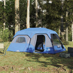 Tenda Campeggio 9 Persone Blu Rilascio Rapido Impermeabile