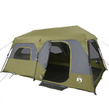 Tenda Campeggio 9 Persone Verde Rilascio Rapido Impermeabile