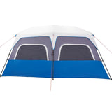 Tenda Famiglia con LED 10 Persone Blu Chiaro a Rilascio Rapido