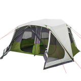 Tenda Famiglia con LED 10 Persone Verde Chiaro Rilascio Rapido