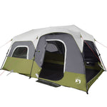 Tenda Famiglia con LED 9 Persone Verde Chiaro Rilascio Rapido