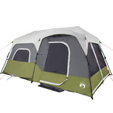 Tenda Famiglia con LED 9 Persone Verde Chiaro Rilascio Rapido