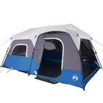 Tenda Famiglia con LED 9 Persone Blu Chiaro a Rilascio Rapido