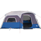 Tenda Famiglia con LED 9 Persone Blu Chiaro a Rilascio Rapido