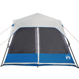 Tenda Famiglia con LED 9 Persone Blu Chiaro a Rilascio Rapido