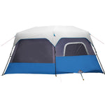 Tenda Famiglia con LED 9 Persone Blu Chiaro a Rilascio Rapido