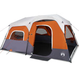 Tenda Famiglia LED 9 Persone Grigio/Arancione Rilascio Rapido