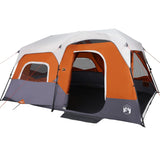 Tenda Famiglia LED 9 Persone Grigio/Arancione Rilascio Rapido