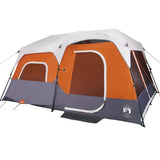 Tenda Famiglia LED 9 Persone Grigio/Arancione Rilascio Rapido