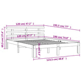 Letto senza Materasso Marrone Cera 120x190 cm in Legno di Pino