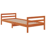 Letto senza Materasso Marrone Cera 75x190 cm in Legno di Pino