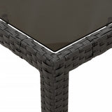 Set da Pranzo da Giardino 3 pz con Cuscini Nero in Polyrattan
