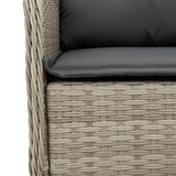 Set da Pranzo da Giardino 7 pz Cuscini Polyrattan Grigio Chiaro