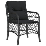 Set da Bistrò 3 pz con Cuscini Nero in Polyrattan
